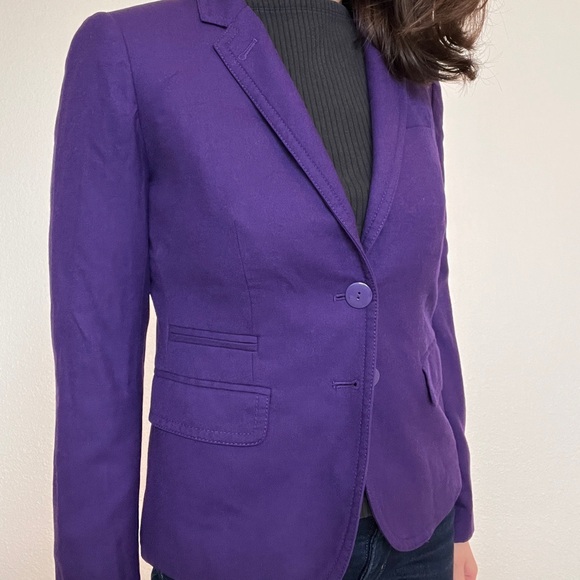 J.Crew Schoolology Purple Wool Blazer | Size 0 - Picture 2 of 5